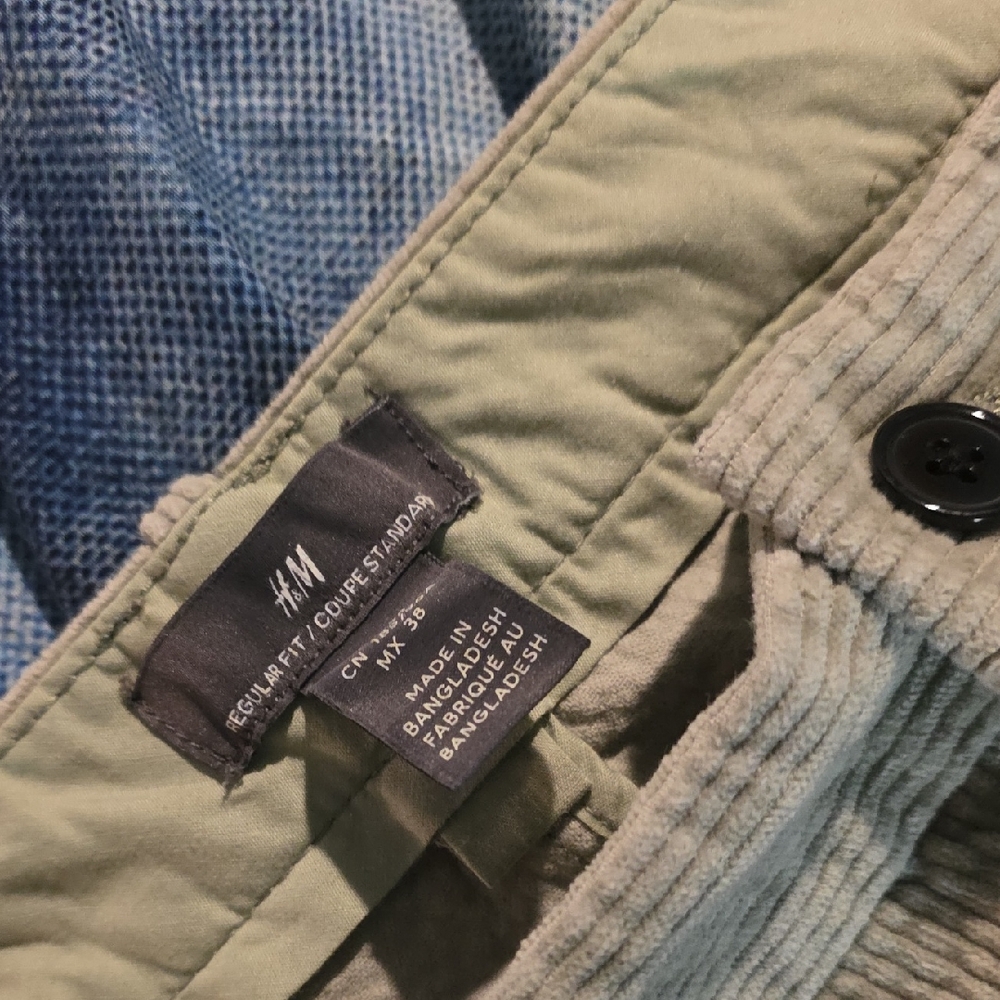 H&M Olive Corduroy Trousers